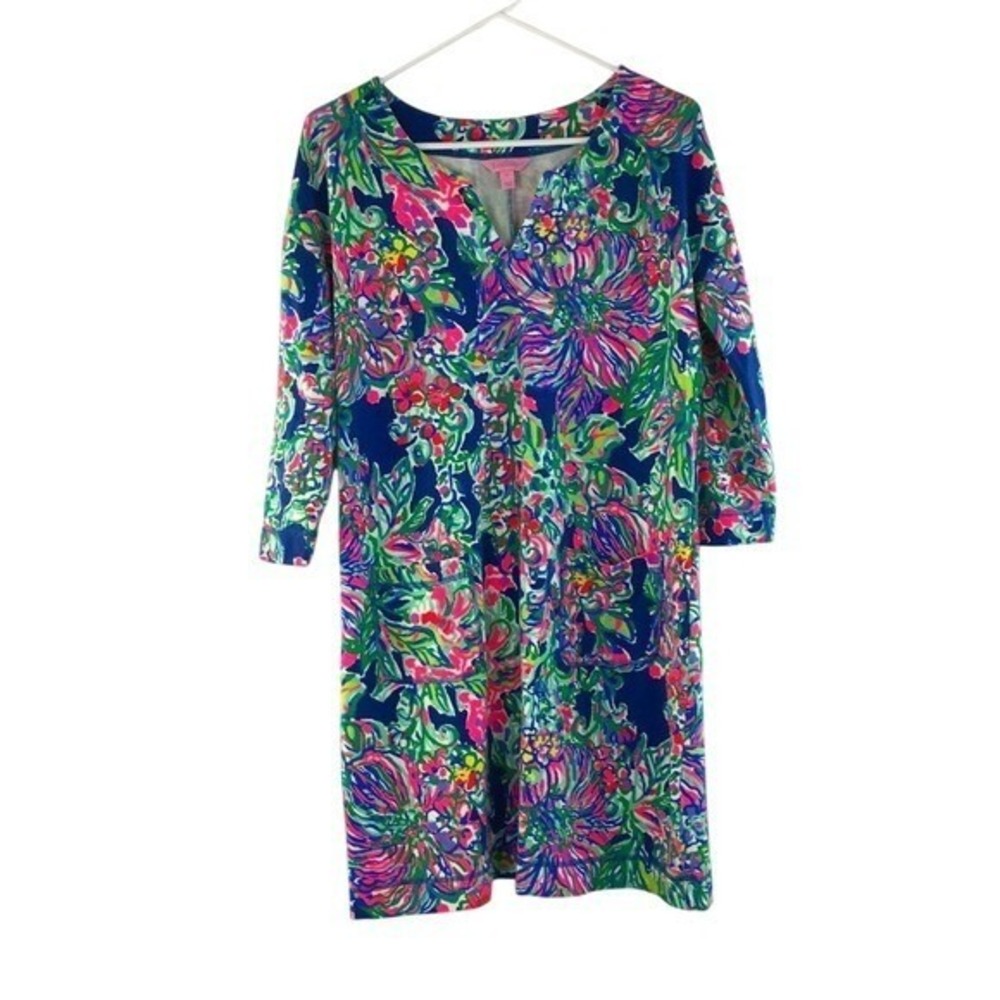 Lilly Pulitzer Joyce UPF 50+ Floral Mini Shirt‎ SunDress S Maximalist Vacation